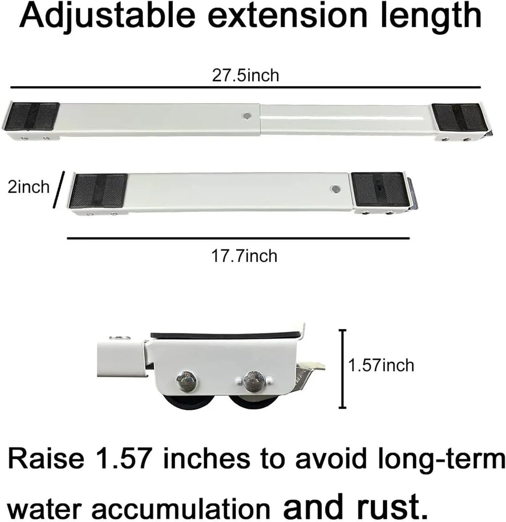 Washing Machine Stand Movable Refrigerator Raised Base Mobile Roller Bracket Wheel Bathroom Kitchen Accessories Home Appliance(White Suit)