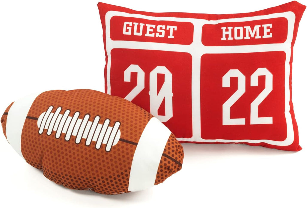 Lush Decor American Football Reversible Quilt Queen Size 5 Piece Set Full/Queen White & Black - Kids Bedding Set Queen Quilt - Football Decor