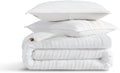 UGG Textured Queen Comforter Set - 3 Piece Striped Reversible Queen Bedding Set with Pillow Shams, Stylish Soft & Luxurious White Bed Set for Home & Bedroom (Full/Queen)