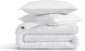 UGG Textured Twin Comforter Set - 2 Piece Striped Bedding Set with Pillow Sham – Luxurious and Cozy Reversible White Bed Set for Bedroom & Dorm (Twin/Twin XL)