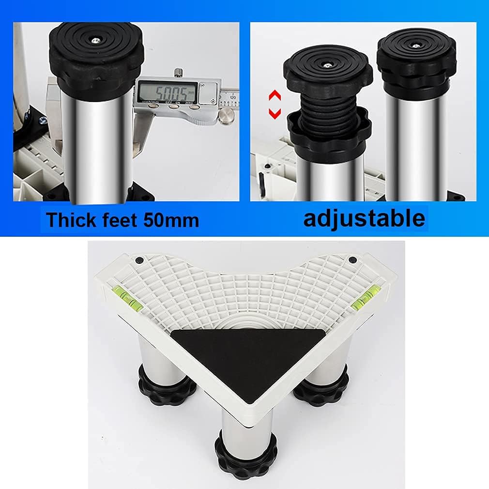 Adjustable Washing Machine Base Washing Machine Stand Base Reinforced Washing Machine Fridge Stand Adjustable Dryer and Base Length/Width 40-68cm Universal Kitchen Appliance S
