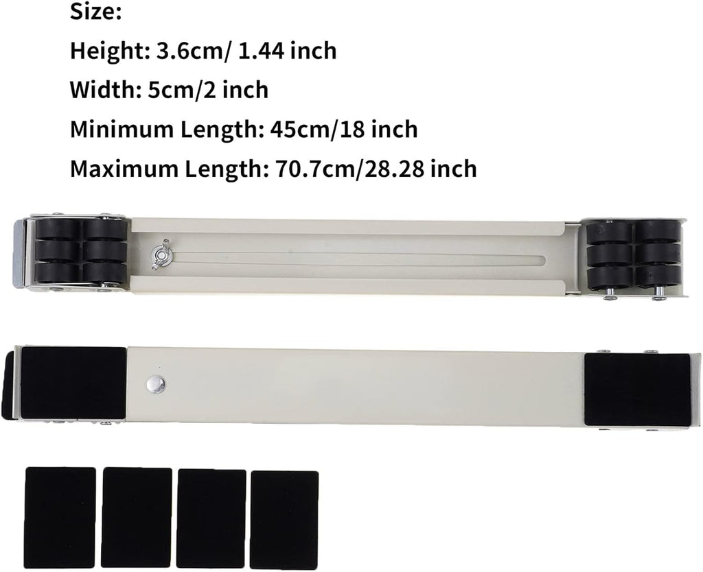 Washer Stand Base, Adjustable Dryer Stand Pedestal, Mini Fridge Stand, Pedestal for Washing Machine, Universal Mobile Base with 24 Wheels (White)