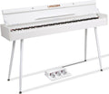 UISCOM 88 Key Weighted Home Digital Piano- Wooden Desk Electric Piano Transforms Between Desk and Vanity - Progressive Hammer-Action Keyboard, Perfect for Beginners with MIDI-White