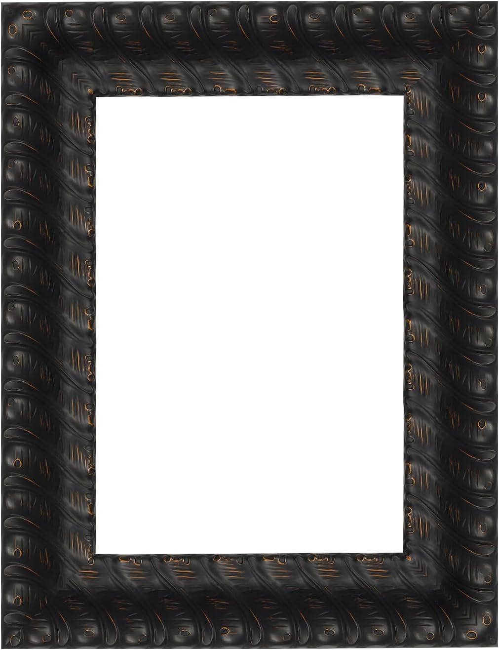 Hand-Carved Antique Black Solid Wood Picture Frame 28x32 Inch | Vintage-Style Wall Art for Galleries, Living Rooms & Offices | Durable Rustic DIY Decor Frame with Timeless Design(Only Frame)