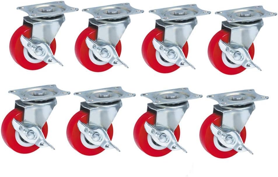 1.5' Swivel Casters with Universal Brake Silent 2' Wheels (50mm 50kg) for Garden Pot Base Scaffold Transport Mobility Solutions