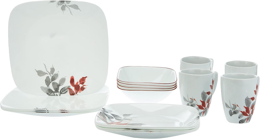 CORELLE Square Kyoto Leaves 16-pc Set