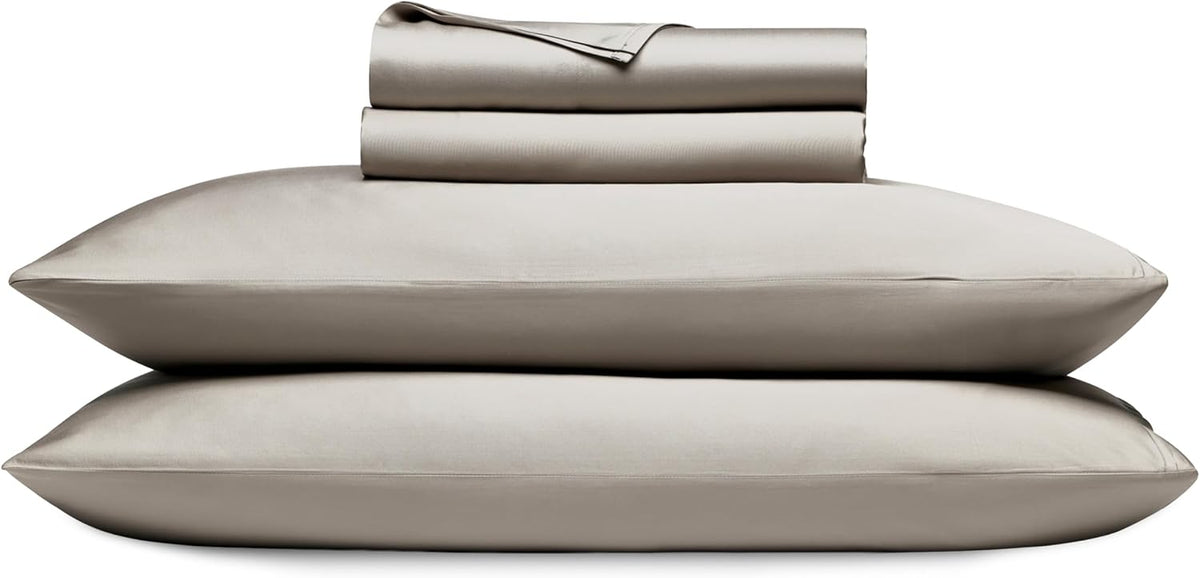 Cozy Earth Luxury Bed Sheet Set - 100% Viscose from Bamboo Fabric, Ultra-Soft & Breathable, Fits Regular & Deep Pocket Mattresses up to 20' - 4 Pieces Queen Sheet Set Dove Grey