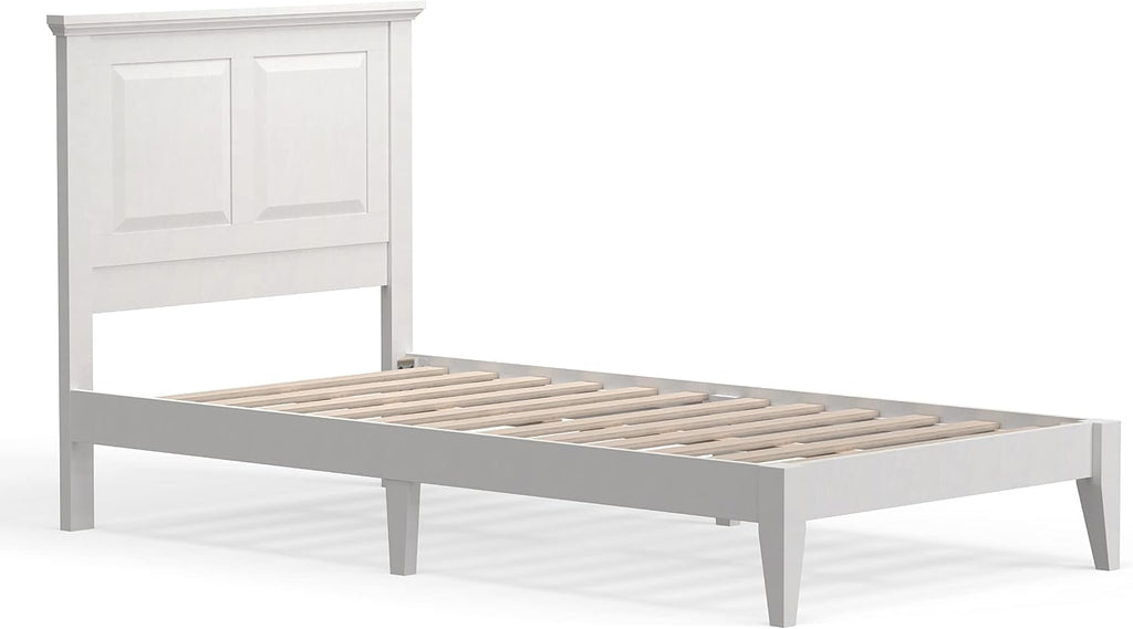 Glenwillow Home Cottage Style Solid Wood Platform Bed in Twin - Gloss White