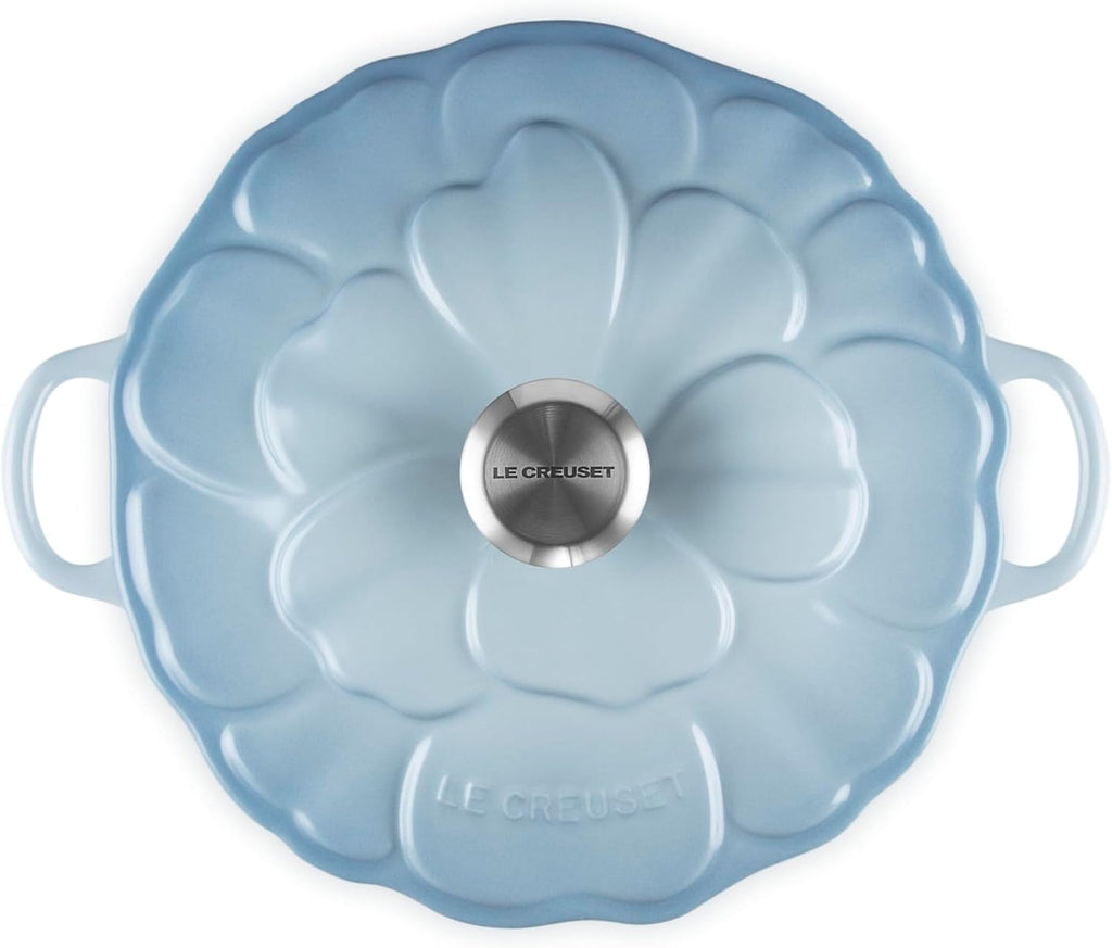 Le Creuset Enameled Cast Iron Signature Petal Braiser, 2.25 qt., Coastal Blue w/Stainless Steel Knob