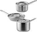 Stainless Steel Cookware Set With 2 Qt. and 4.5 Qt. Sauce Pans, 9.5' Non-Stick Frying Pan and Covers, Pots And Pans Set Stainless Steel, Induction Ready (6 Piece)