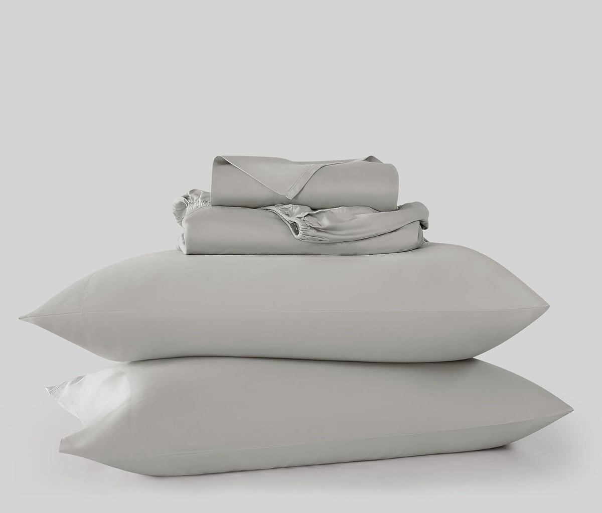 Brooklyn Loom 300 Thread Count 100% Rayon from Bamboo Grey 4 Piece King Sheet Set