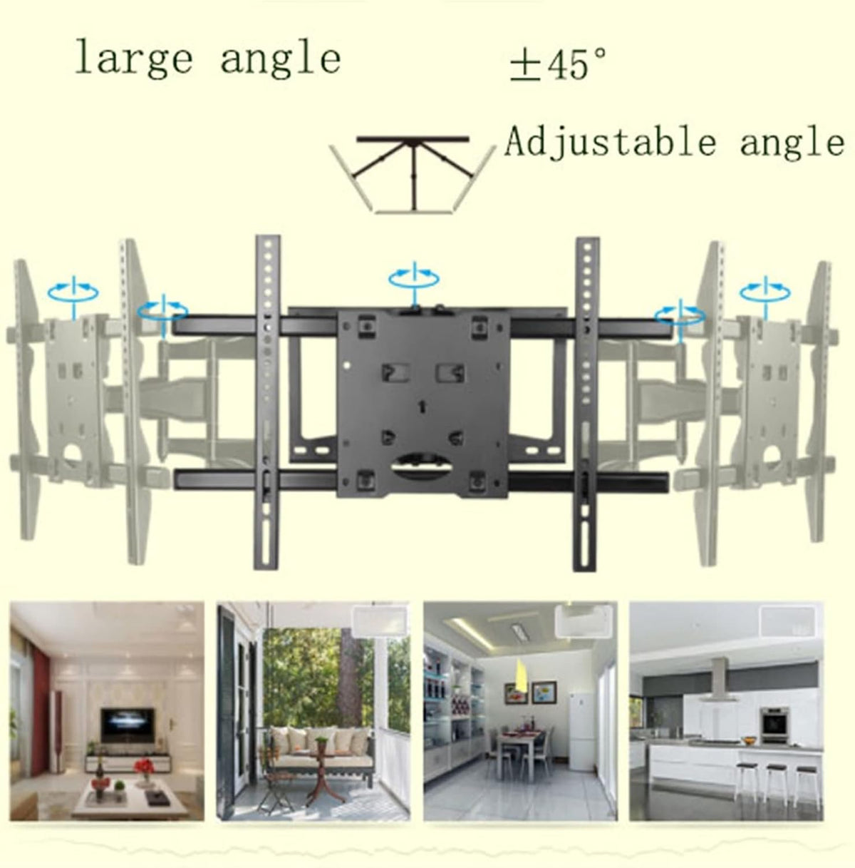 Universal TV Stand TV Stand Base Wall Mounted TV Mounting Bracket Home Living Room LCD TVs Hanger ''32-65'' Inch Universal Telescopic Rotating Display Wall Clip Tv Stand Mount