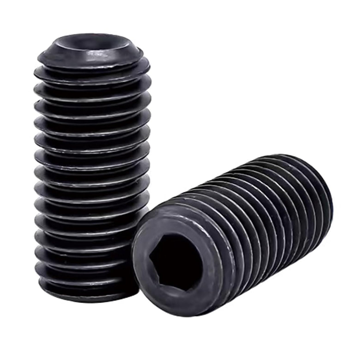 7/8'-9x7/8 Socket Set Screws, Cup Point, Coarse, Alloy, Black Oxide, 10-Pack