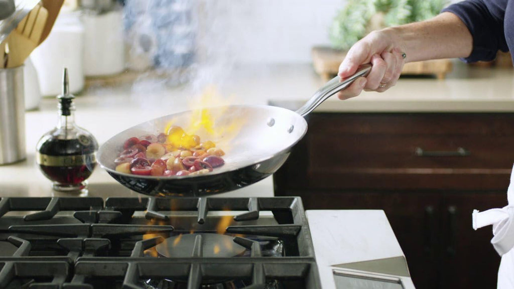Heritage Steel 10.5 Inch Fry Pan | Made In USA | Titanium Series | 316Ti Skillet with Stay Cool Handle | Fully Clad Stainless Steel Pan with 5-Ply Construction | Induction Ready & Non Toxic