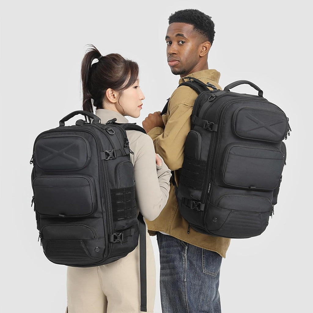 Travel Backpack for Men, Travel Backpack Carry on Flight Approved, Expandable Extra Large Travel Laptop Backpack (Black, L:35)