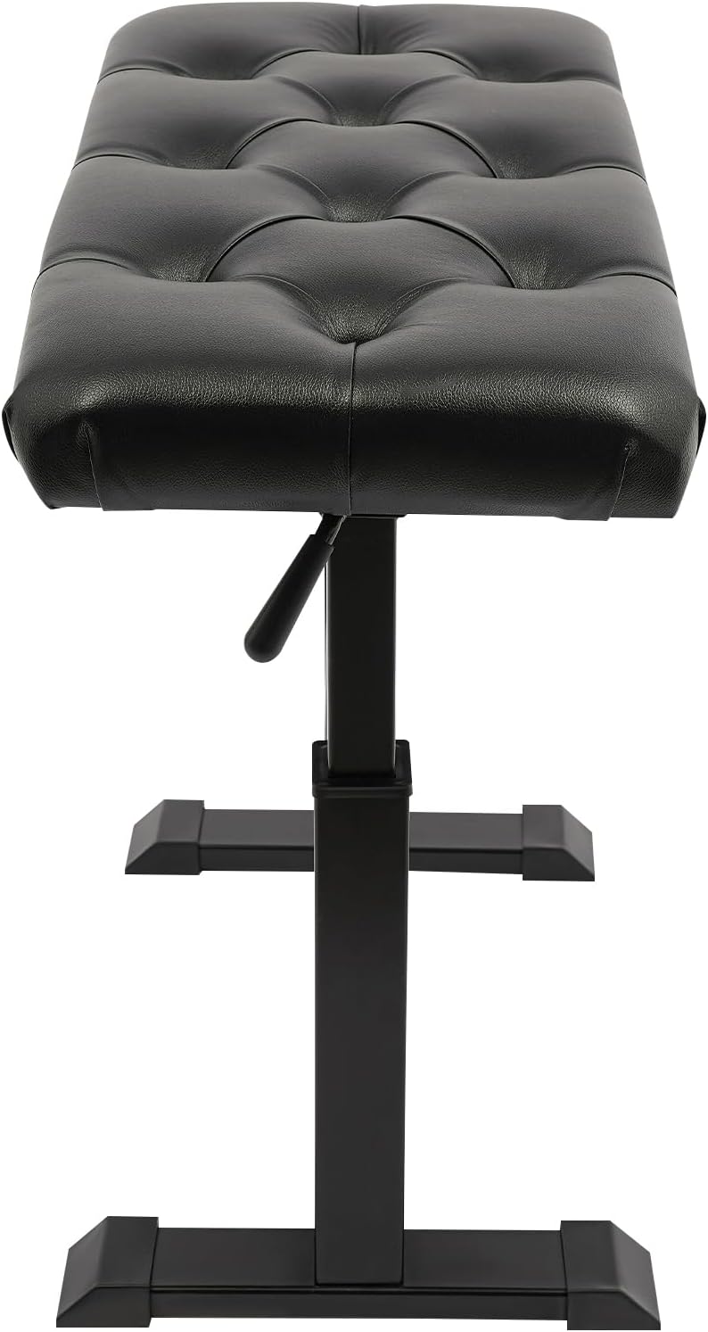 18''-23'' H Adjustable Piano Bench, Heavy Duty Keyboard Piano Stool, Piano Chair with PU Leather Cushion, Hydraulic Lifting Keyboard Bench(Black)