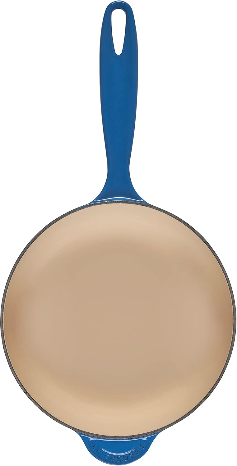 Le Creuset Olive Branch Collection Enameled Cast Iron Saucier, 2.25 qt., Marseille with Embossed Lid