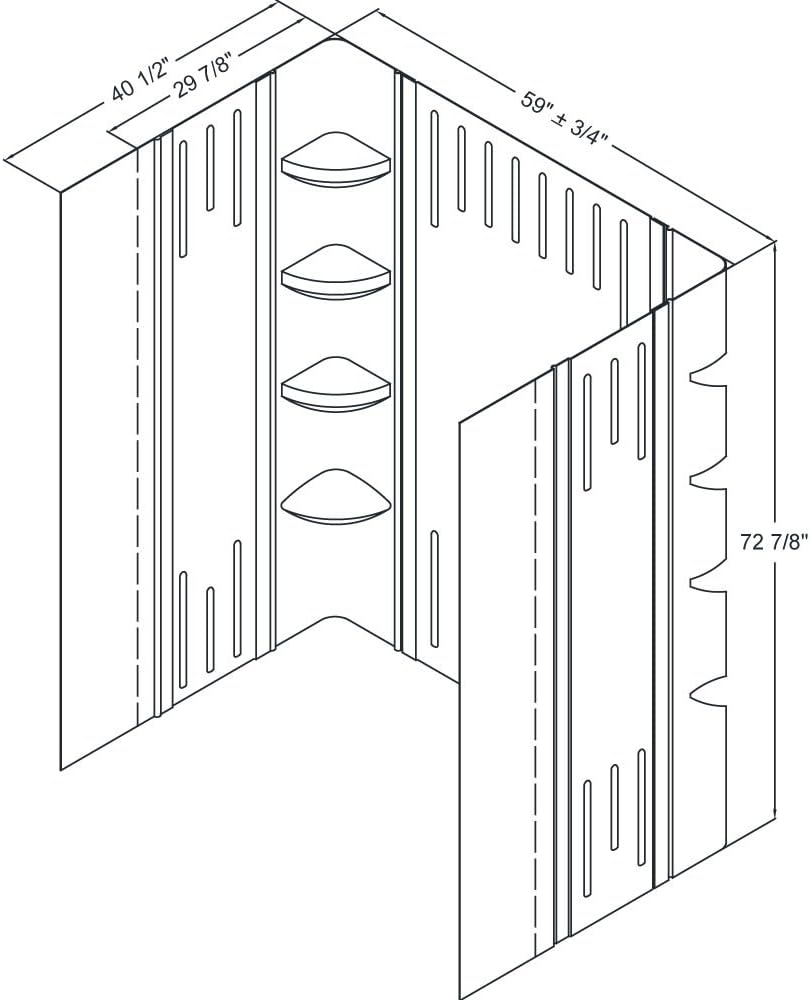 DreamLine 34 in. D x 60 in. W x 75 5/8 in. H Center Drain Acrylic Shower Base and QWALL-3 Backwall Kit In White, DL-6147C-01