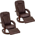 RecPro Nash 28' RV Euro Chair Recliner | Modern Design | RV Furniture | Swivel Base | Recliner Chair (2 Chairs, Mahogany)