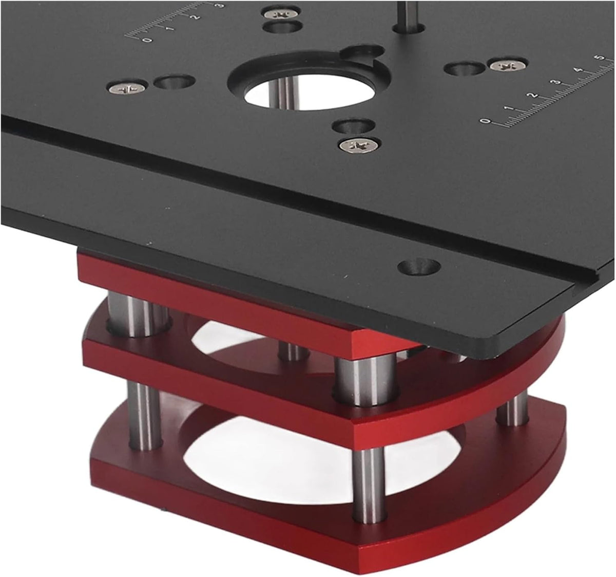 Router Lift Manual Lifting Router Lift System Kit Router Table Insert Base Plate(Silver)