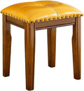 Vanity Benches,Leather Footstools, Piano Stool, Living Room and Bedroom Desk Stools(Yellow)
