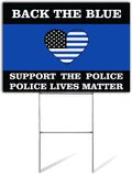 Support The Police Yard Sign | Support The Blue Yard Sign | Back The Blue Yard Sign | Police Lives Matter Yard Sign | 24' x 18' Corrugated Plastic Yard Signs with H Stakes | Double Sided (20)