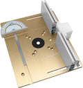 Router Lift and Aluminum Router Plate W/Sliding Fence and Miter Gauge for Wood Router Trimming Machine Working Benches DIY Tool(Yellow Plate Set)