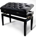 Dressing Table Stool Height Adjustable Piano Bench Double Black Piano Stool Keyboard Bench Vanity Stool with Storage Compartment & Padded Cushion,Easy Assembly