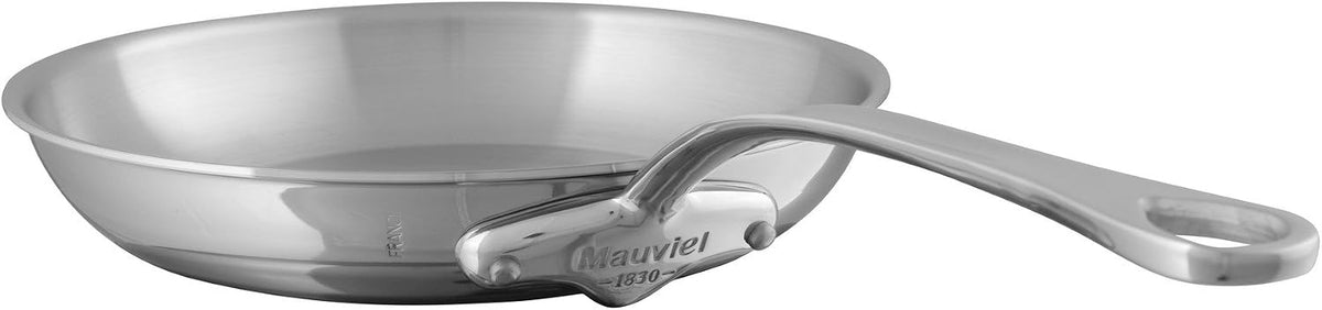Mauviel M'Cook 5-Ply Polished Stainless Steel Fying Pan With Cast Stainless Steel Handle, 7.9-in, Made In France