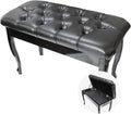 Vanity Bench,Faux Leather Piano Stool Wooden Piano Bench Comfortable StoolPadded Cushion Filling with High Resilience Sponge and Storage Compartment76 X 35 X 49CmBlack，Black