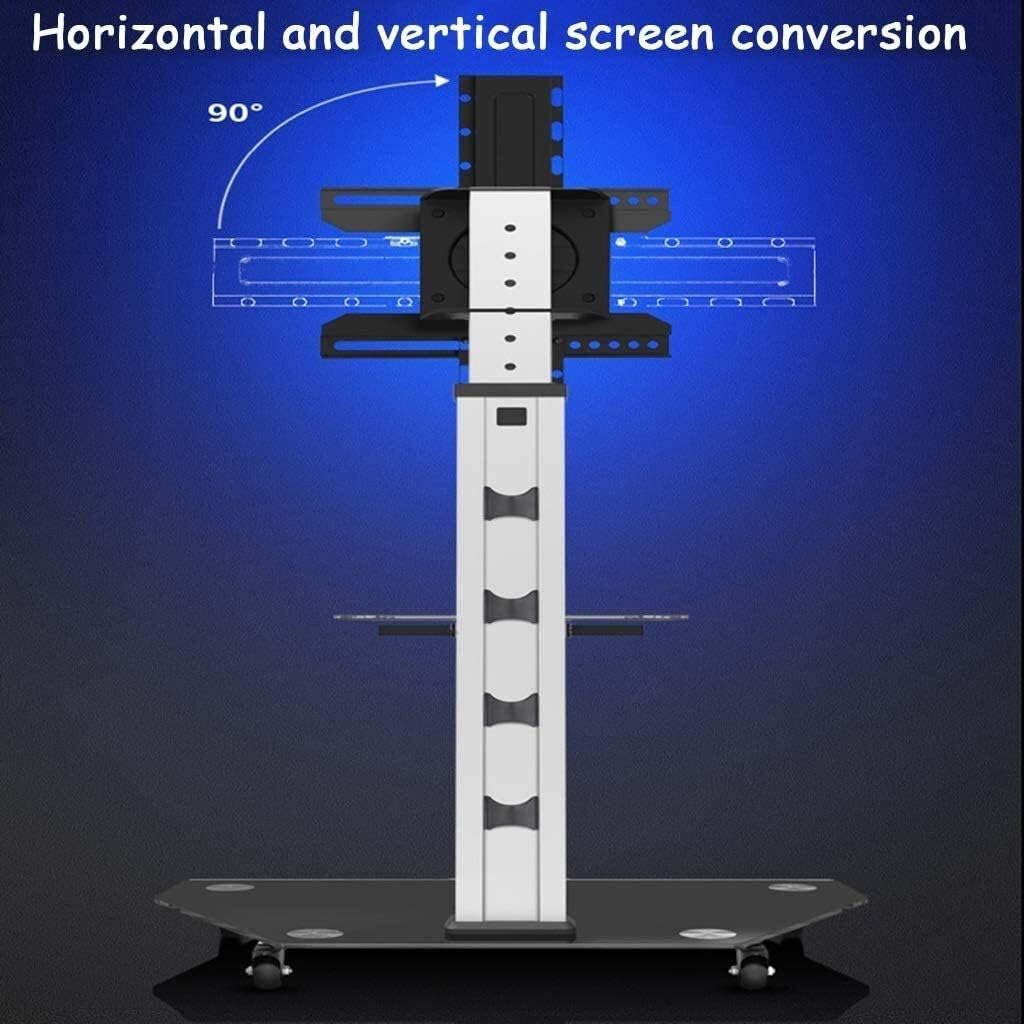 Tv Stands Pedestal Bracket Mobile Tv Cart with Shelf,Universal Heavy Duty Rolling Trolley Mount for 30'-80' Flat Screen Tvs,for Office Bedroom Living Room,Load 58Kg Beaut