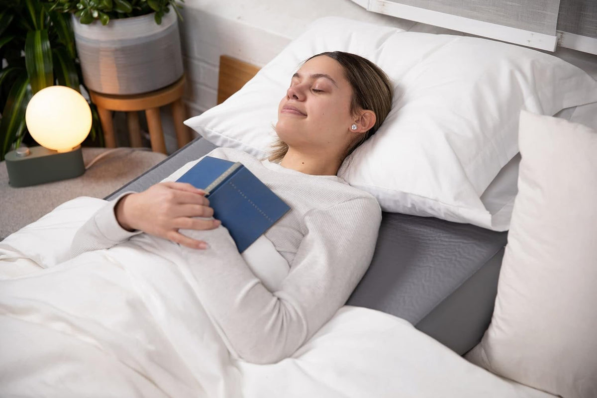 Self-Inflating Bed Wedge Pillow | Lightweight for Travel | Wedge Pillow for Sleeping and Acid Reflux, Heartburn, and GERD Pillow (30 Inch - Checked Bag Version)