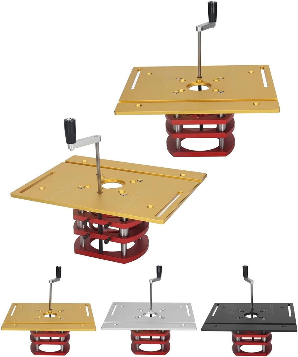 Router Lift Manual Lifting Router Lift System Kit Router Table Insert Base Plate(Black)