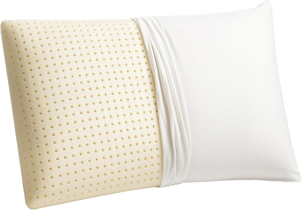 ORGANIC TEXTILES 100% Talalay Latex Bed Pillow with GOTS Certified Organic Cotton Cover (Standard Size - Soft) - Pack of 1