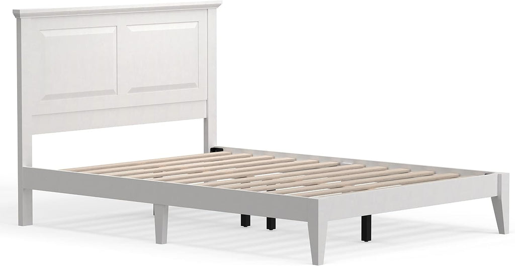 Glenwillow Home Cottage Style Solid Wood Platform Bed in Full - Gloss White