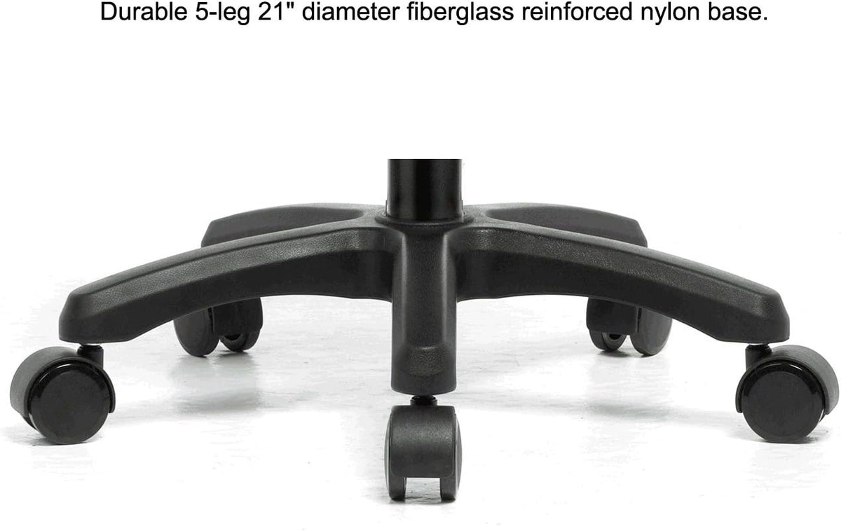 Perch Life Height Adjustable Stool with Foot Ring | Medium Bench Height 20.5-28' | Black Vinyl
