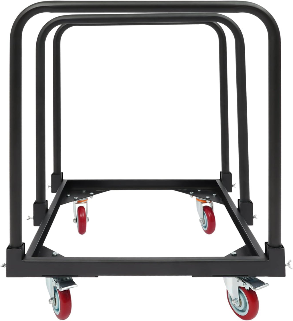 Heavy-Duty 3 Pole Panel Cart, 200 lbs Capacity Folding Table Truck with 4 Swivel Wheels (2 Locking), Industrial Utility Cart for Plywood, Lumber, Mattress Moving