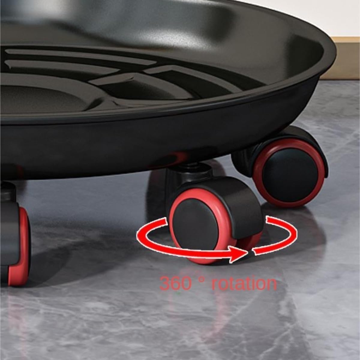 Rolling Plant Stand Thickened Mobile Tray Universal Wheel Household Flower Pot Base Round Iron Plate Plant Caddy for Flower Pot(Brass,38cm)