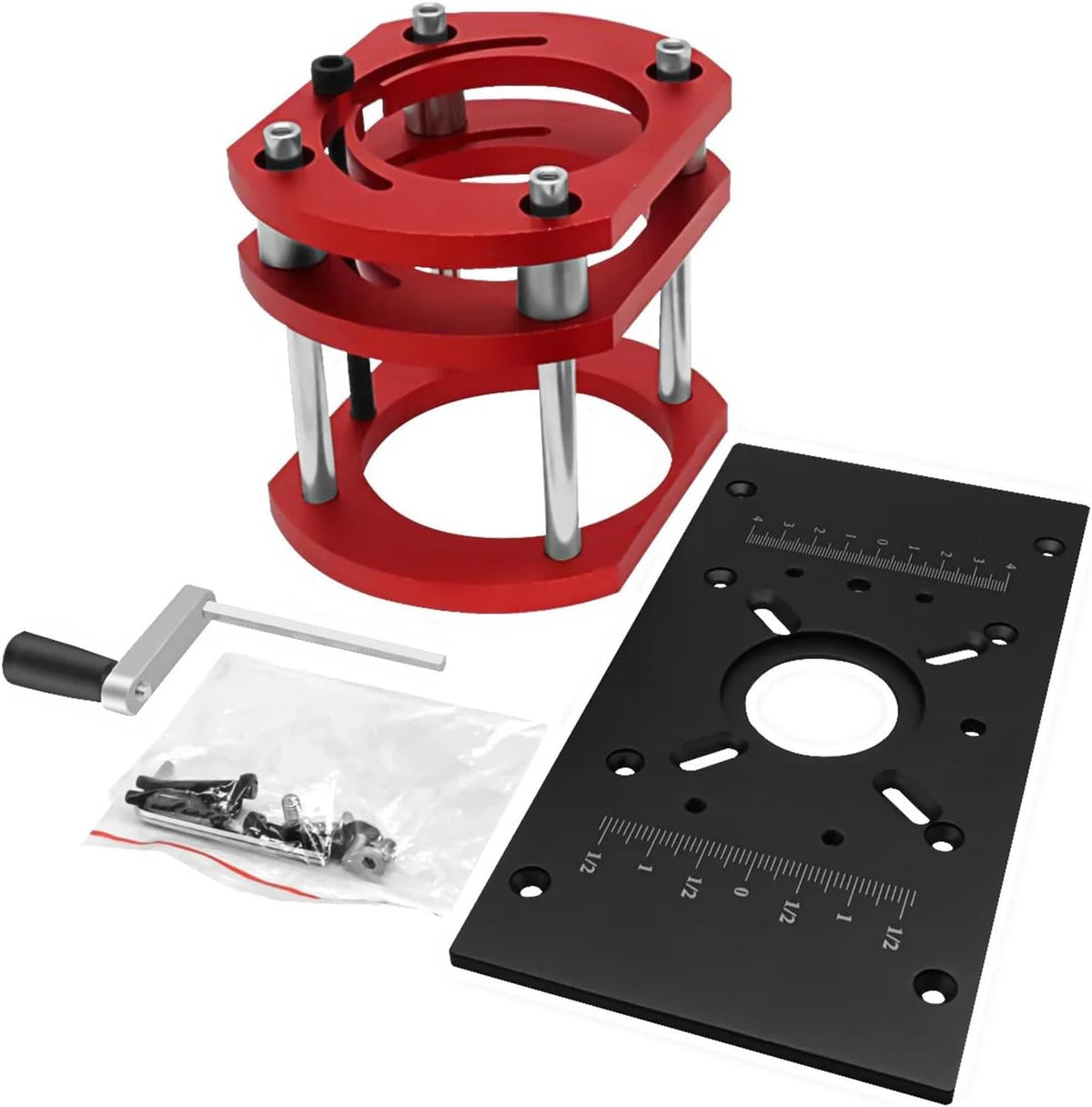 Router Lift with Fixed Base - Aluminum Router Insert Plate - Woodworking Universal Router Lift Base for 65mm Dia Router Motor(C)
