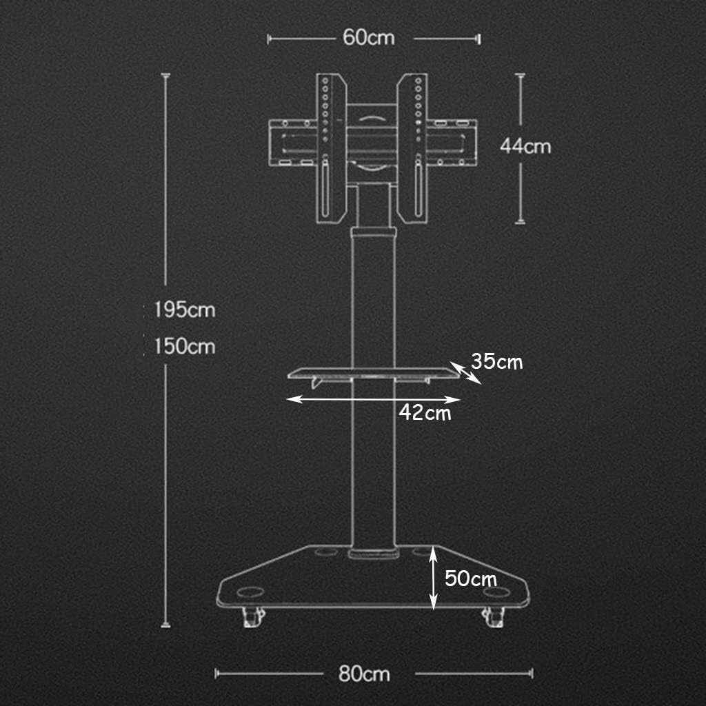 Tv Stands Pedestal Bracket Mobile Tv Cart with Shelf,Universal Heavy Duty Rolling Trolley Mount for 30'-80' Flat Screen Tvs,for Office Bedroom Living Room,Load 58Kg Beaut