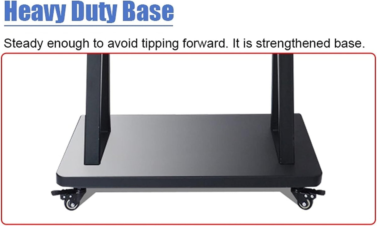 Heavy Duty Universal Floor TV Stand - Mobile TV Cart with Wheels and Storage, for 40 to 75 Inch TV LCD Led Plasma Flat Panel Screen, Black Beautiful Scenery
