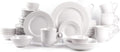Pearl Dots Stoneware Dinnerware Set (56pc Set, White)