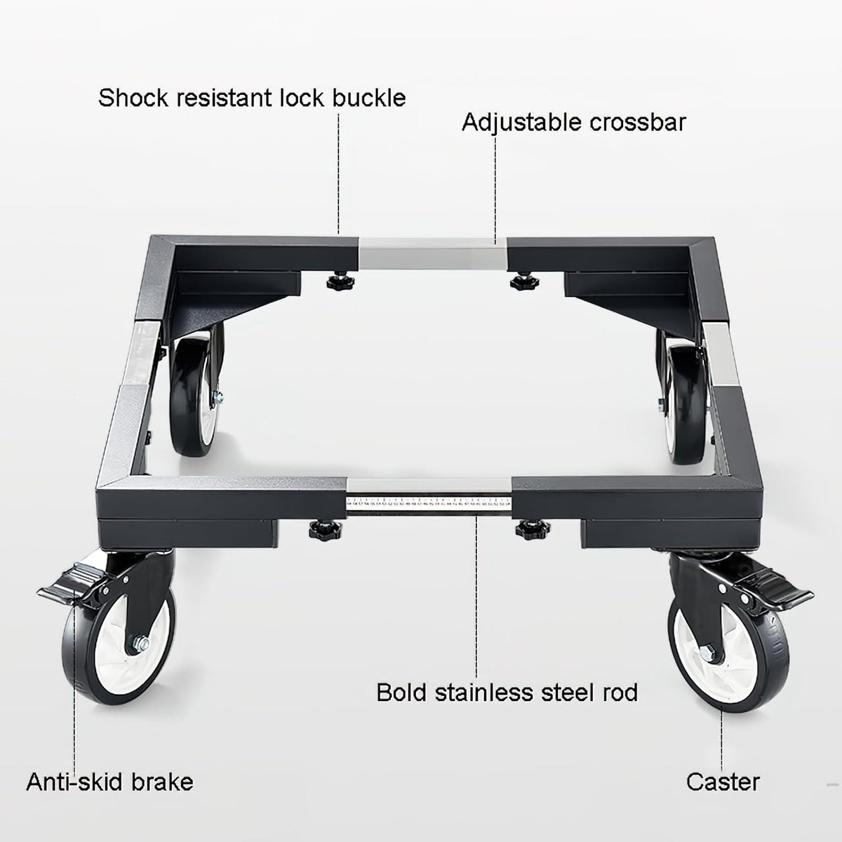 Heavy Duty Mobile Base with Wheels for Smoker Oven, Adjustable Universal Dolly Stand with Locking Casters (High-end Model)