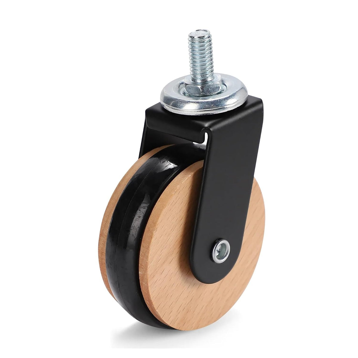4pcs 2.5-Inch 8×15 Threaded Rod Universal Brake Casters - Furniture Mobility Base with PU Wheels(M8x15mm-Universal)