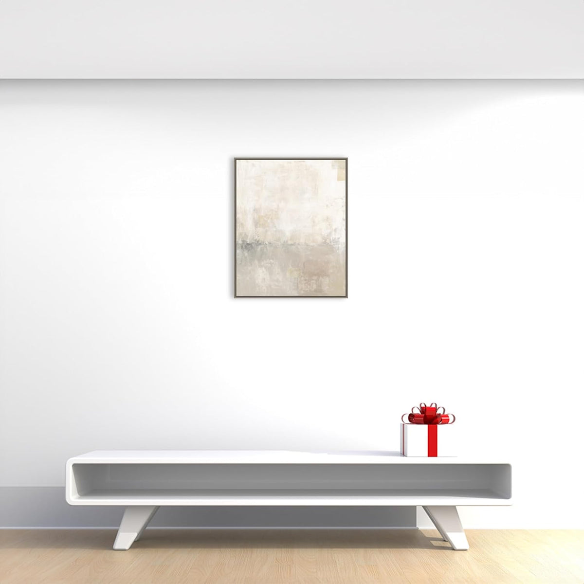 Amanti Art Framed Canvas Wall Art 28x23 Gray Morning Light II by Courtney Prahl, Framed Wall Art Canvas, Abstract Artwork, Country Rustic Decor, Medium Poster Painting for Living Room, Bedroom,