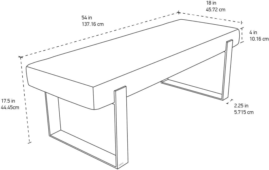 VANT Upholstered Bed Bench - Vintage Leather Dusty Taupe - Matte Black - Contemporary Modern, Bedroom Bench Seat, Hallway, or Entryway