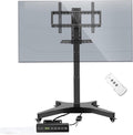 Motorized TV Mount On Wheels - Lift Mobile LCD Stand Cart, with,Electric Dual Remote Control, Memory Function, Universal for 32-75 Inches Screen