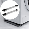 Washing Machine Stand Dryer Fridge Pedestal, Multi-Functional Universal Base, Adjustable Fridge Movable Base with 24 Locking Wheels, Max Load 300kg, 2 Pcs (Silver)