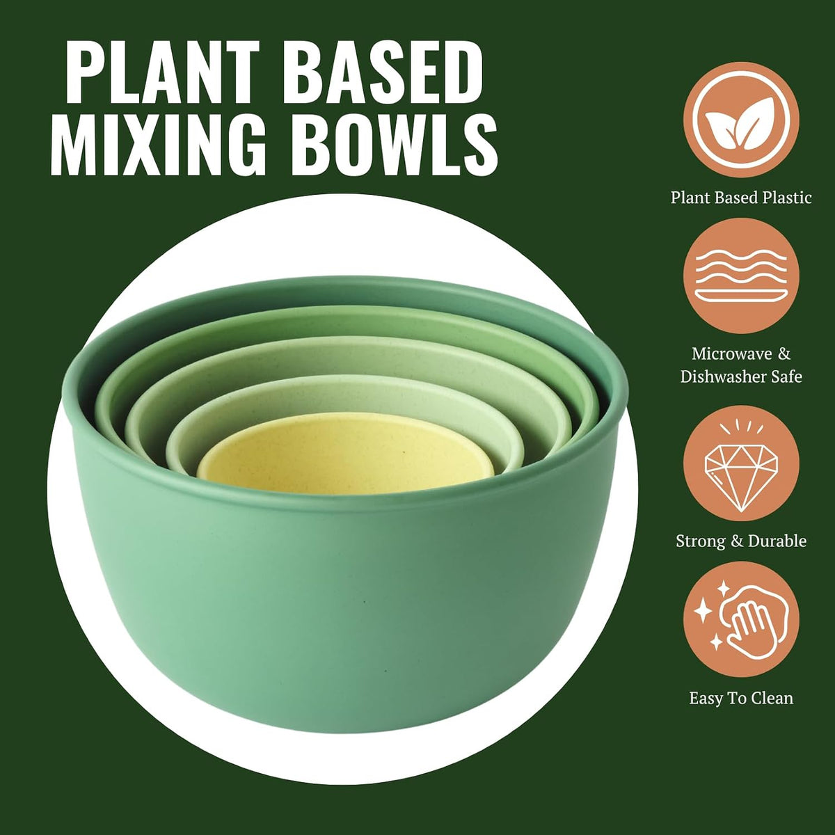 Bamboozle Astrik Mega Baking Bundle| 5 Piece Mixing Bowl Set | Measuring Cups and Spoons | Silicone Lid Set | Cooking and Meal Prep | Dishwasher Safe | Microwave Safe | Fresh Guacamole