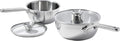 OXO Mira Tri-Ply Stainless Steel, 1.5QT and 3.57QT Chef's Pan Set with Lids, PFAS-Free, Multi Clad, Induction, Dishwasher Safe, Oven Safe, Silver